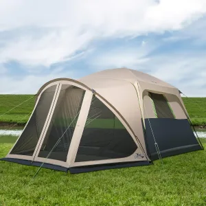 Tents for Camping 6 Person Camping Tent with Screen Porch, Weatherproof Large Cabin Tent with Rainfly and Carry Bag, Family Tent for Outdoor Camping and Backyard