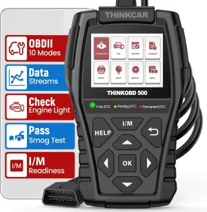 THINKCAR Thinkobd 500 OBD2 Scanner Check Engine Car Code Reader, Full OBD II CAN Diagnostic Scan Tool, Read and Clear Error Codes, Live Data, Vehicle Report, 2.8 Inches Dispaly