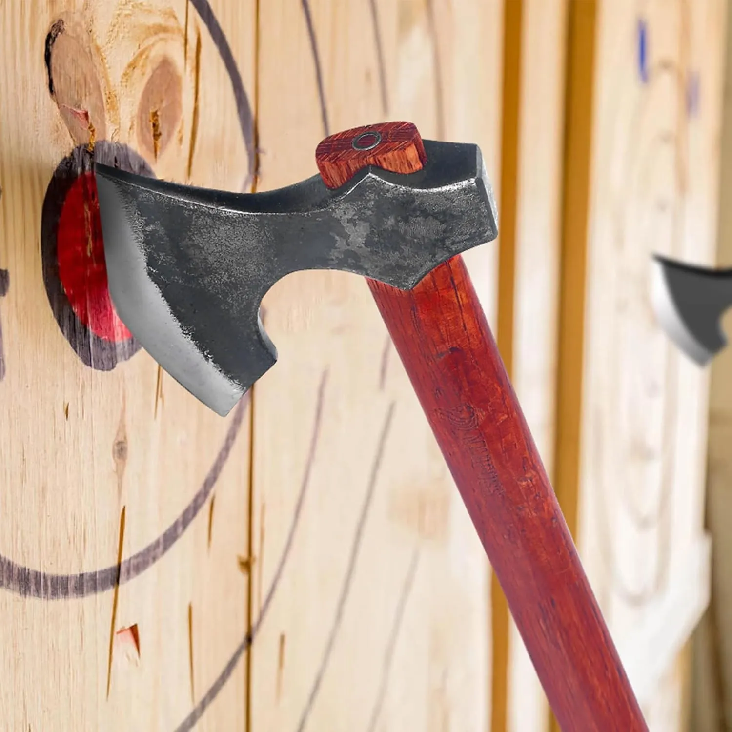 Throwing Axe Set, 2 Pack Throwing Axes and Tomahawks with 1065 High Carbon Steel & Wooden Handle, Perfect for Axe Throwing Game, Gift for Men