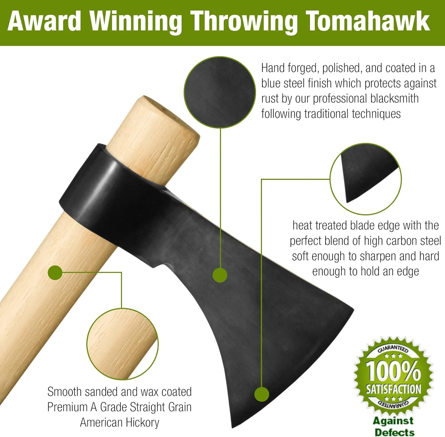 Throwing Axe - Win Your Next Viking Throwing Tomahawk Competition! 19" Hand Forged Hatchet from High Carbon Steel, NMLRA Approved, 100% Guaranteed from Defects