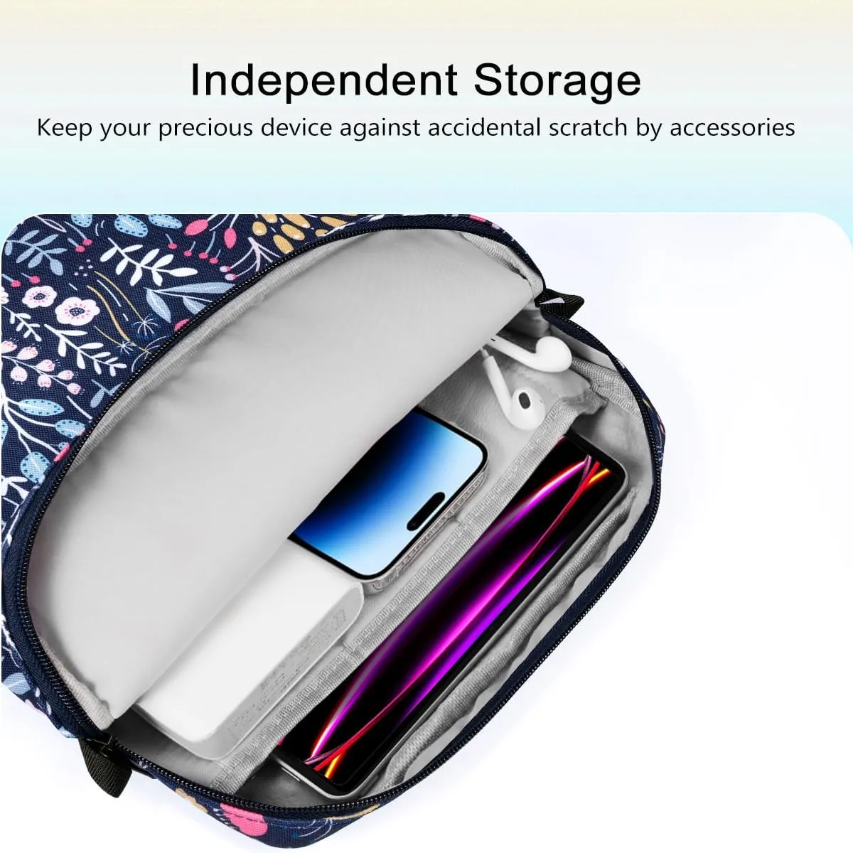 TiMOVO 13 Inch Tablet Sleeve Handbag with Shoulder Strap for iPad Air 13" M3 2025, iPad Pro 13", iPad Pro 12.9", Galaxy Tab S9 /S9 Plus/S10 /S10 Plus/S9 FE /S9 FE Plus 12.4", Colorful Flower