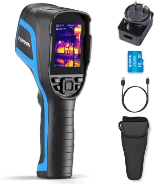 TOPDON TC004 Thermal Imaging Camera, 320 x 240 TISR Resolution, 256 x 192 IR High Resolution, 12-Hour Battery Life Handheld Infrared Camera with PC Analysis and Video Recording Supported, 16GB SD Card