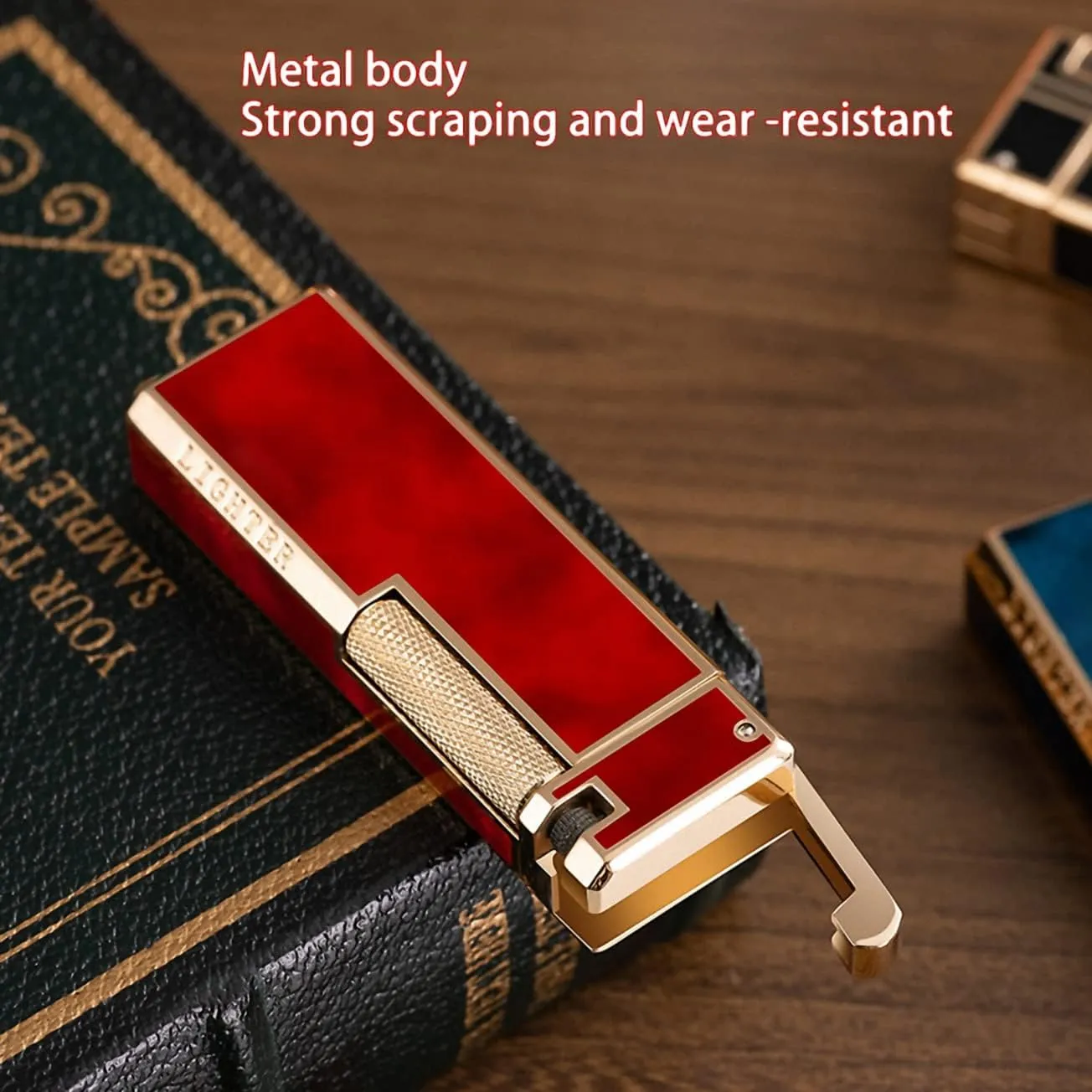 Torch Lighter, Blue Jet Flame Lighter, 45 ° Clamp The Flame Lighter, Butane Refillable Metal Lighter Adjustable Torch Lighter Great Tool for Candle Grill BBQ Brithday Gift (Fuel not Included) (Green)