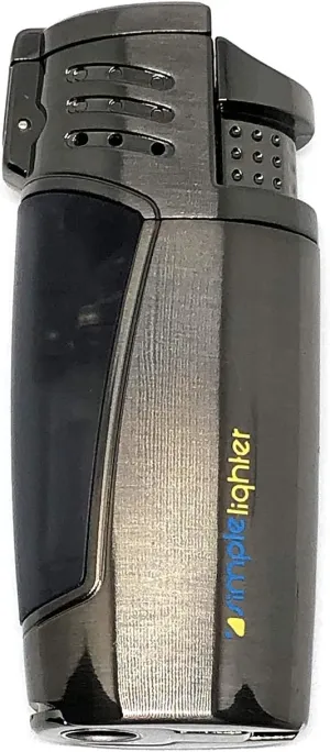 Torch Lighter Refillable Butane with Punch by Simple Lighter. Triple Torch Lighter and All Metal Body with Giftbox Dominican Punch (Gray)