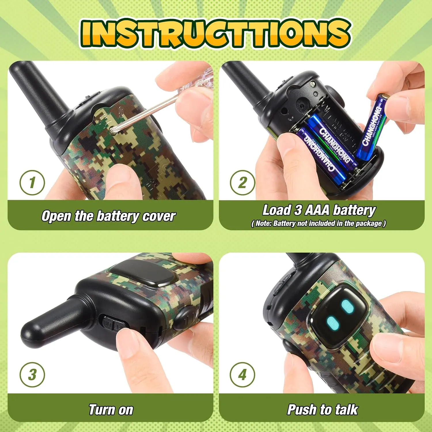 Toys for 3-8 Year Old Boys: comedyfun Mini Robots Walkies Talkies 2 Pack Birthday Gifts for 3 4 5 6 7 8 Year Old Boys Toys Age 5 6 7 8 Adventure Games Hiking Camping