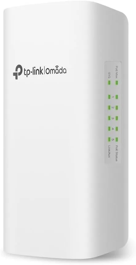 TP-Link Omada SG2005P-PD | 5 Port Outdoor PoE Passthrough Gigabit Ethernet Switch | 1 PoE   in@90W, 4 PoE  Out Up to 64W | IP55, Static Routing, Access Control List, QoS, VLAN | PoE Powered ONLY