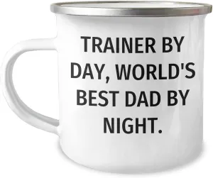 Trainer By Day World's Best Dad By Night Trainer Camping Mug Birthday Unique Gift For Him