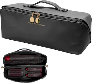 Travel Case Compatible with Dyson Airwrap Styler, Portable Supersonic Hair Dryer Travel Storage Bag, Waterproof Carrying Case Organizer for Shark Flexstyle and Attachments (Black)