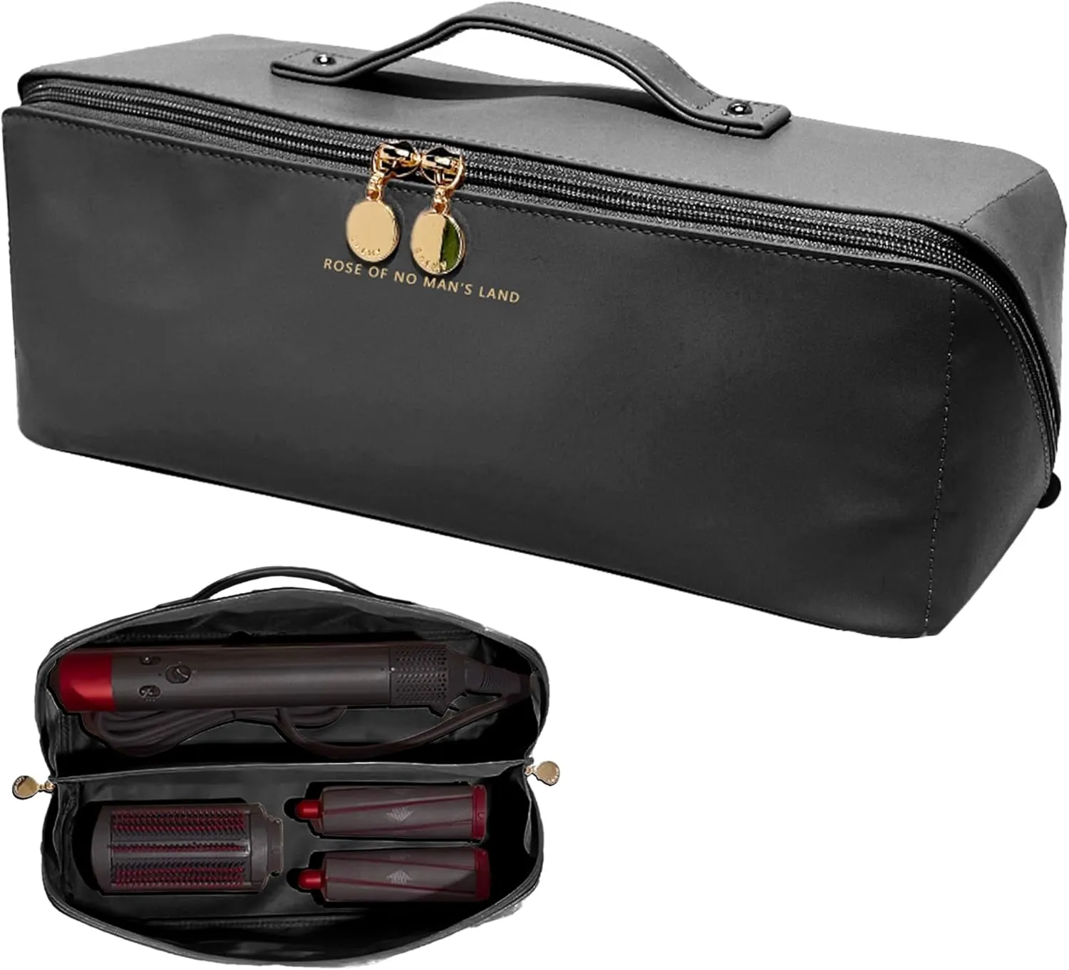 Travel Case Compatible with Dyson Airwrap Styler, Portable Supersonic Hair Dryer Travel Storage Bag, Waterproof Carrying Case Organizer for Shark Flexstyle and Attachments (Black)