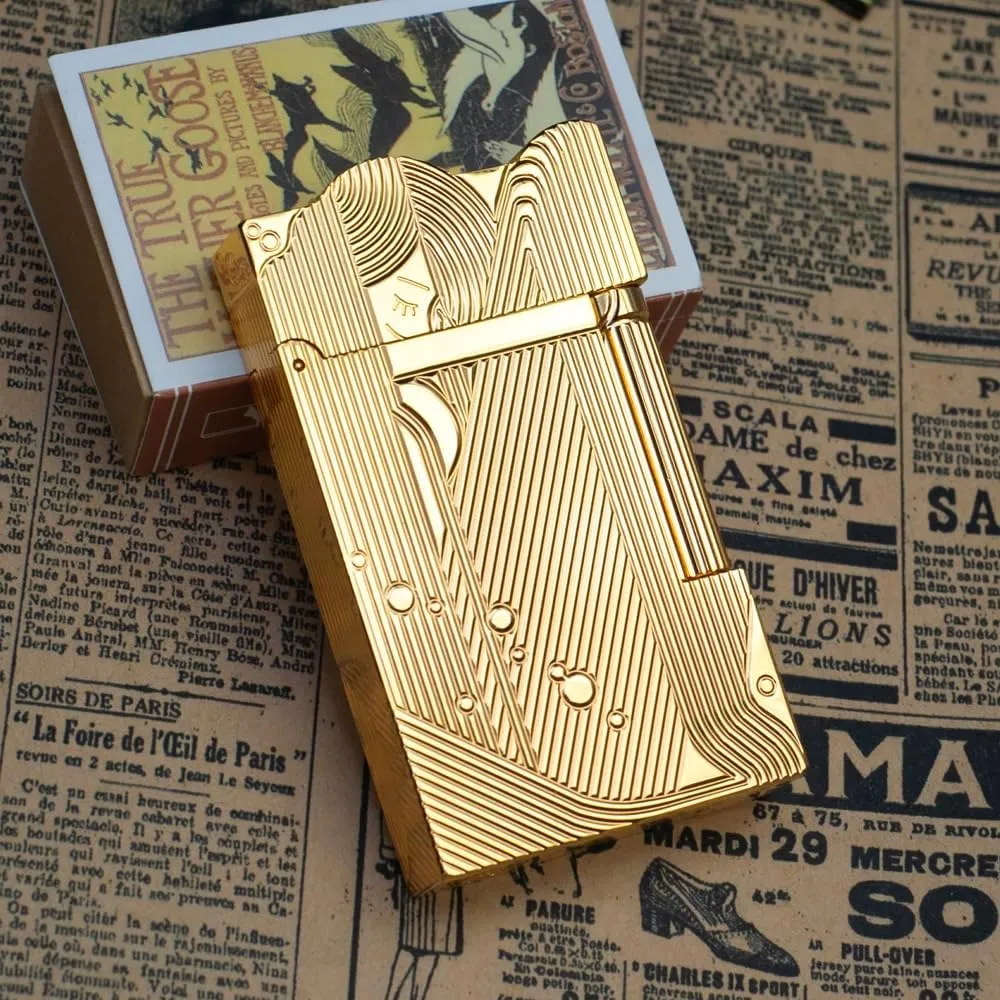 Trench Sleeping Mermaid Lighter, Sanji One-Piece Lighter, Refillable, Cling Sound, Adjustable Soft Flame, Gift for Men Dad Boyfriend Husband, Without Butane