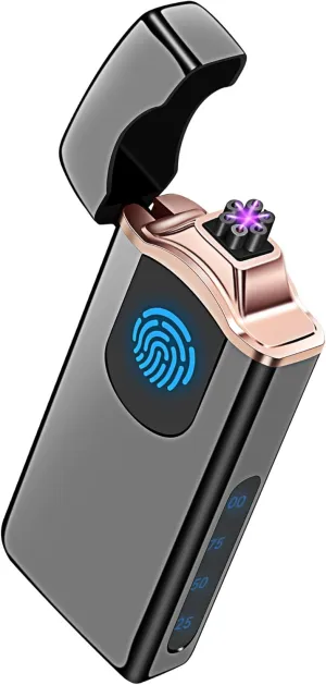Triple Arc Plasma Lighter 500 mAh Battery USB Rechargeable Windproof Cool Lighter (Black)