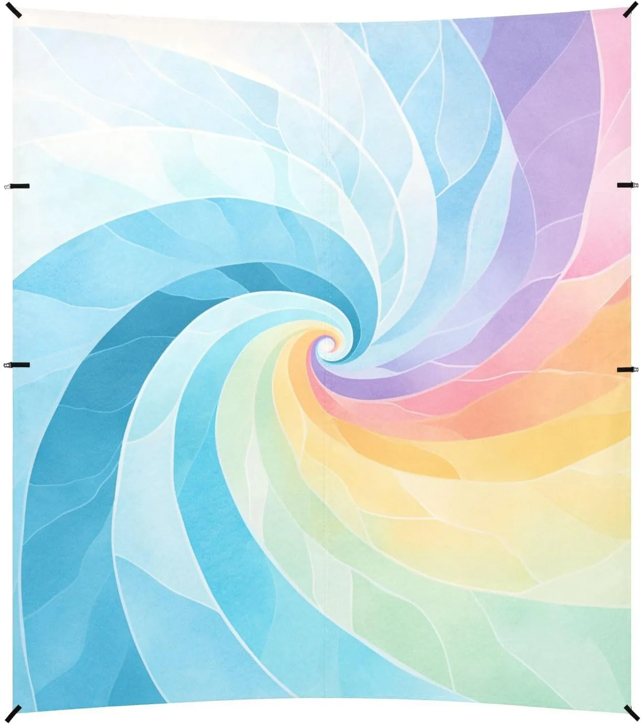 Turquoise Tie Dye Background Rainbow Colors Foldable Beach Cabana UPF50  Water-Resistant Large Sun Shelter with Carrying Bag for Backyard, Grassland, Park