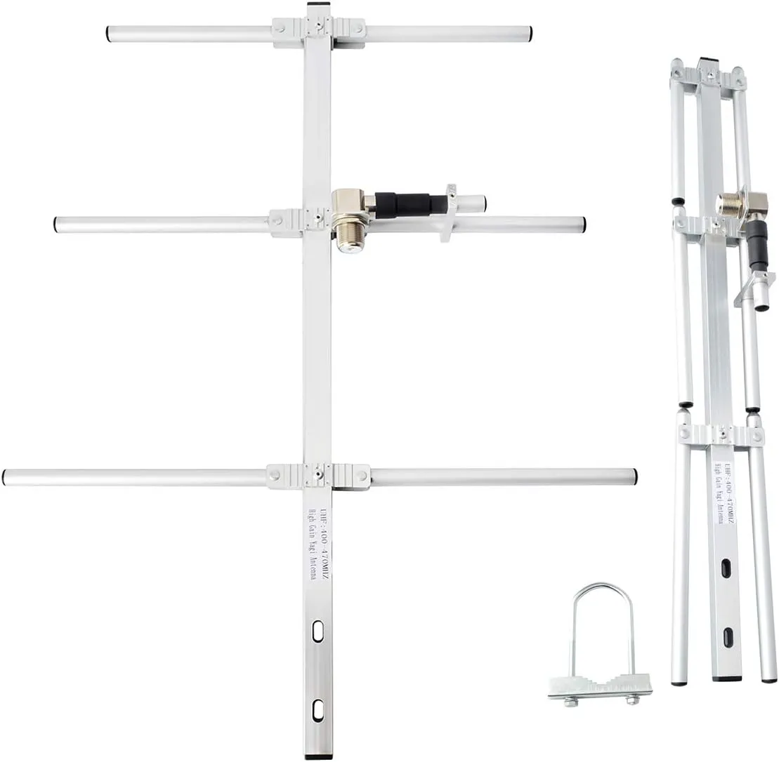 TWAYRDIO Foldable Ham Radio Yagi Antenna UHF 400-470Mhz Long Range 7dBi Signal Booster GMRS Directional Yagi for Repeater System,HT,Fm Scanner,433mhz Device