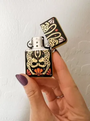Twin Leopards Windproof Flip Top Lighter