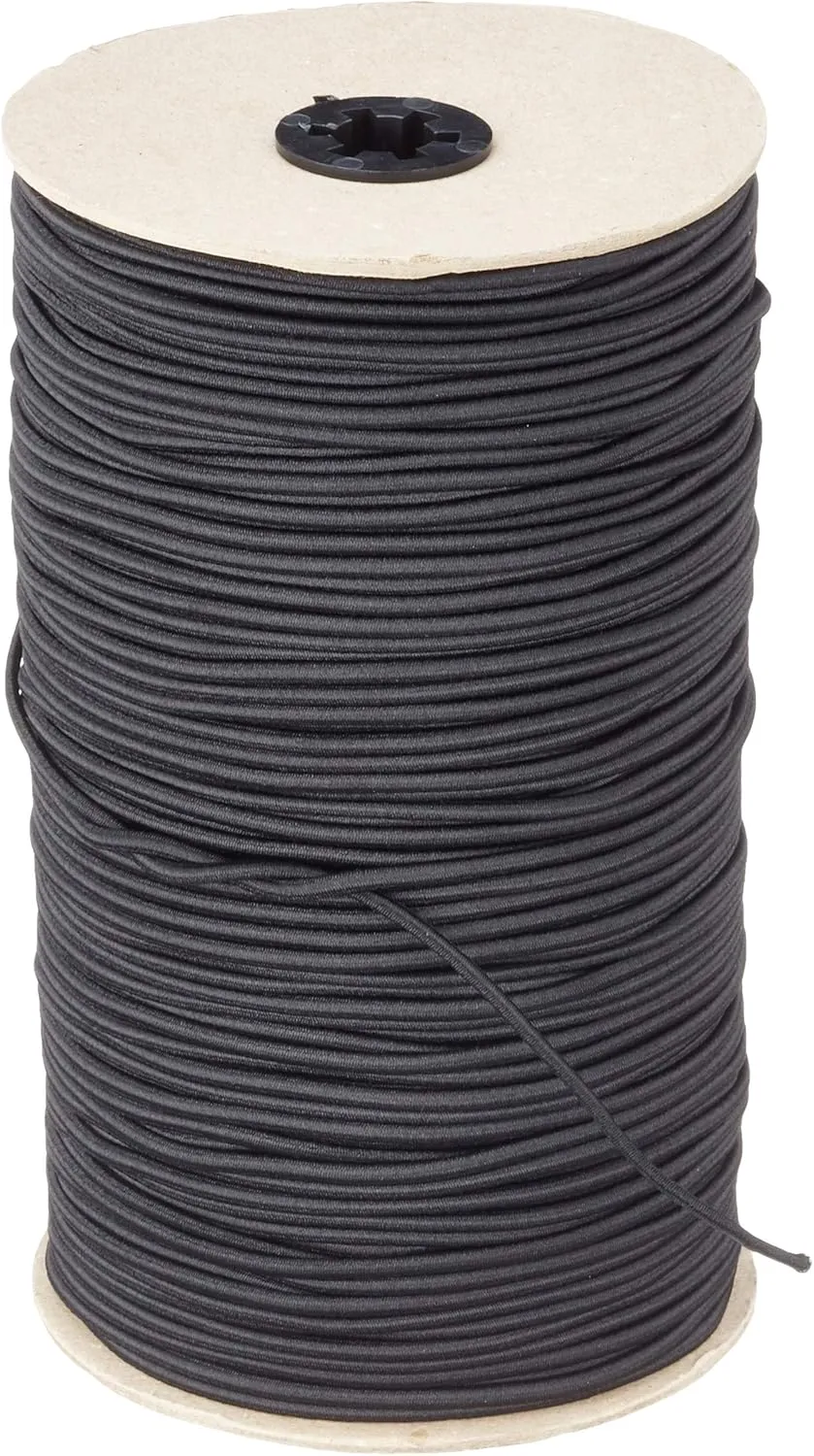 Unisex – Adult's Gummiseil-122385 Rubber Rope, Black, 3 mm