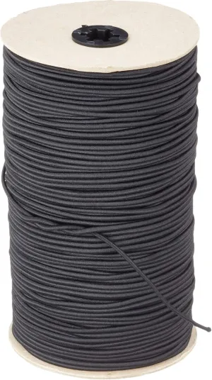 Unisex – Adult's Gummiseil-122385 Rubber Rope, Black, 3 mm