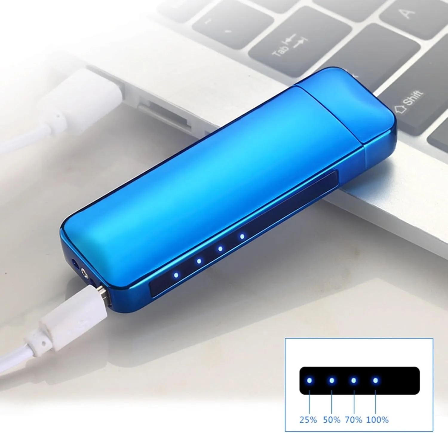 USB Rechargeable Lighter Arc Electric Metal Material Fashion Windproof Lighters for Women Smoke Festival Gift (Color : Black)