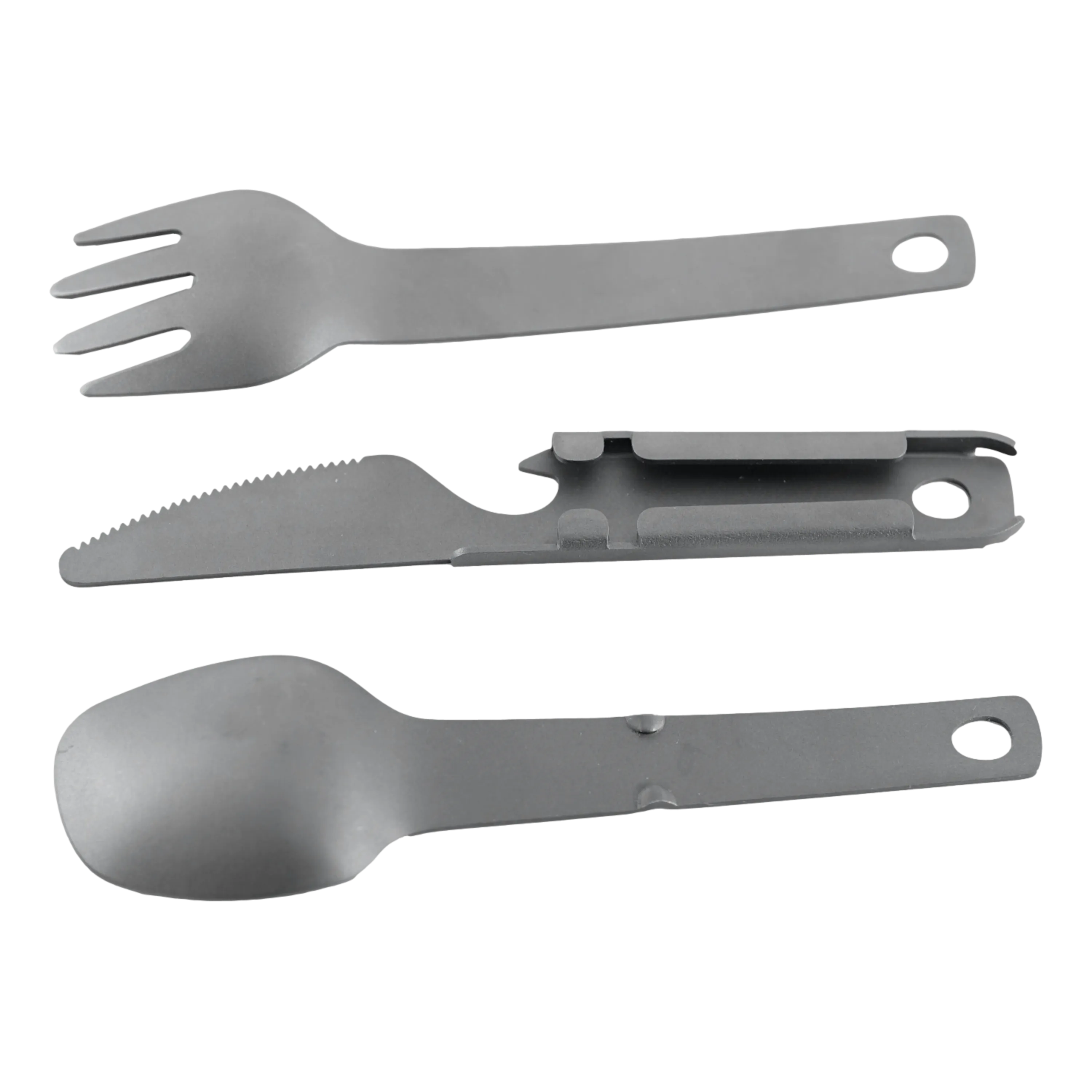 Valtcan Titanium Compact 3 Piece Utensil Fork Spoon Knife Ultralight Carry System 39g
