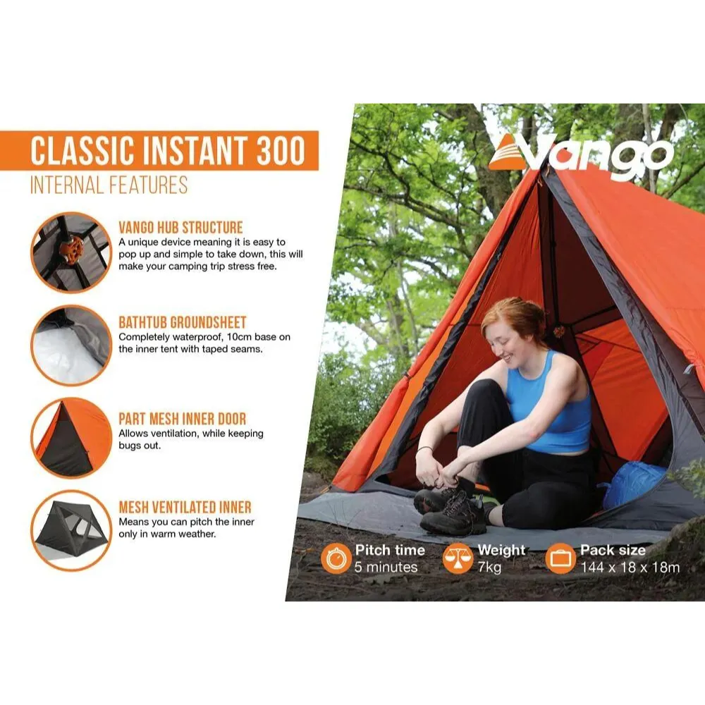 Vango | Classic Instant 300 Tent | 3 Person Tent