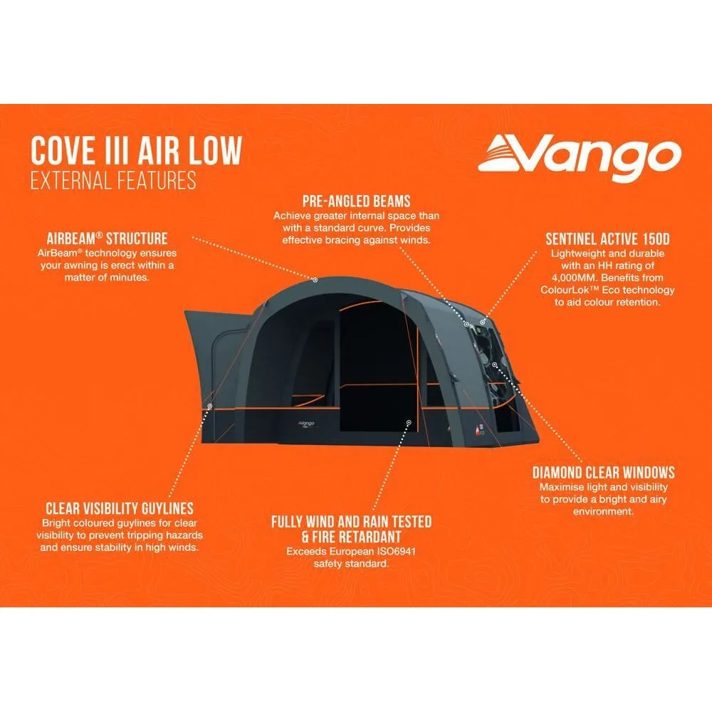 Vango Cove III Air Low Drive Away Awning Low Cloud Grey
