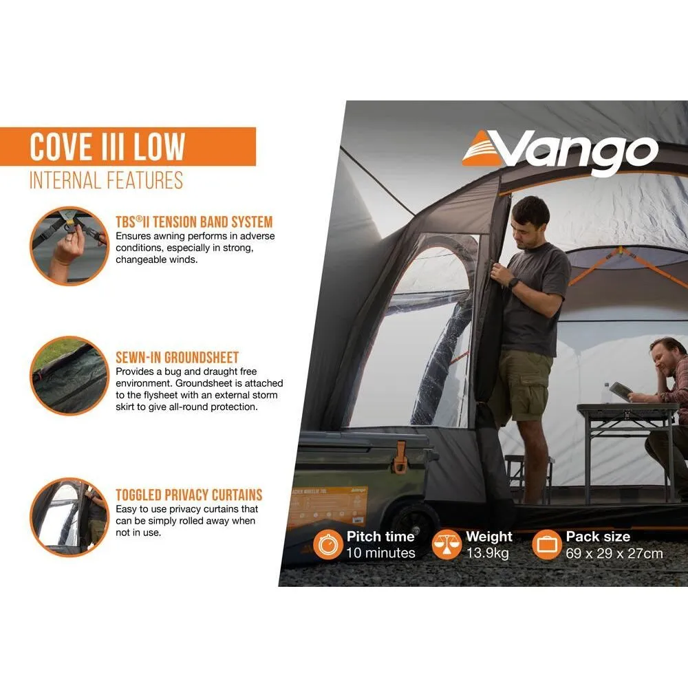 Vango Cove III Low Drive Away Awning Low Smoke