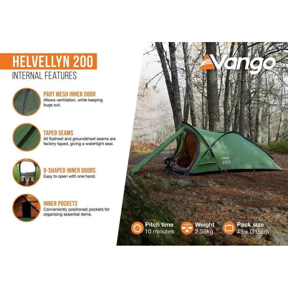 Vango Helvellyn 200 Pamir Green 2 Person Tent