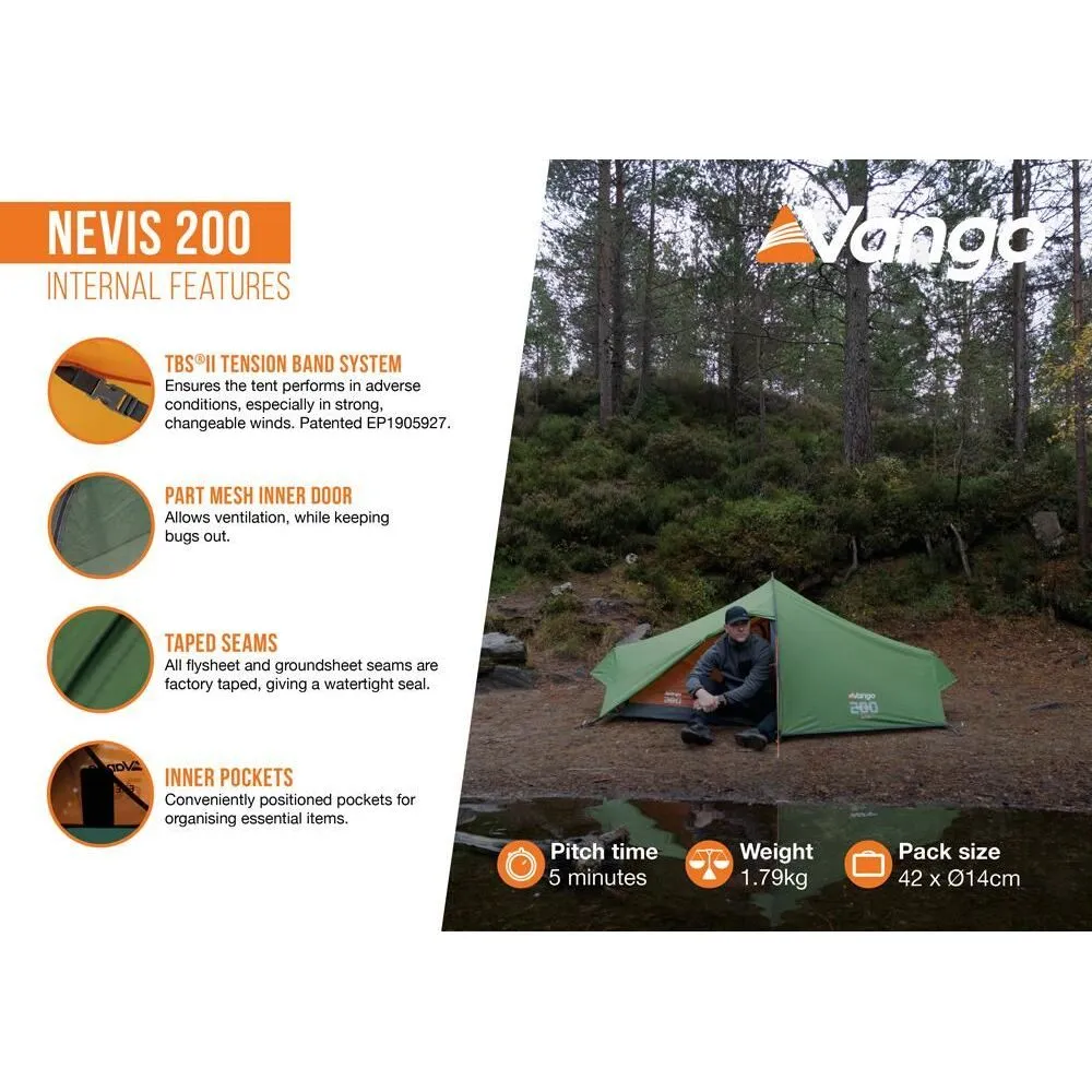 Vango Nevis 200 Pamir Green 2 Person Tent
