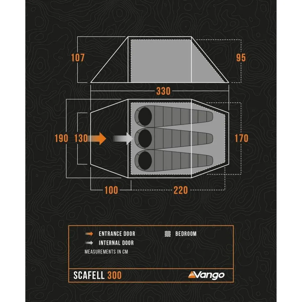 Vango Scafell 300 Tent - 3 Man Trekking Tent