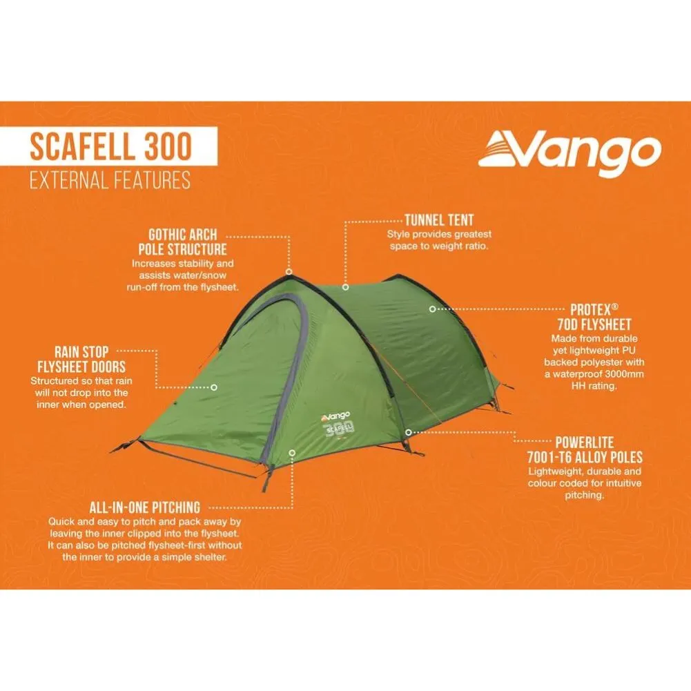 Vango Scafell 300 Tent - 3 Man Trekking Tent