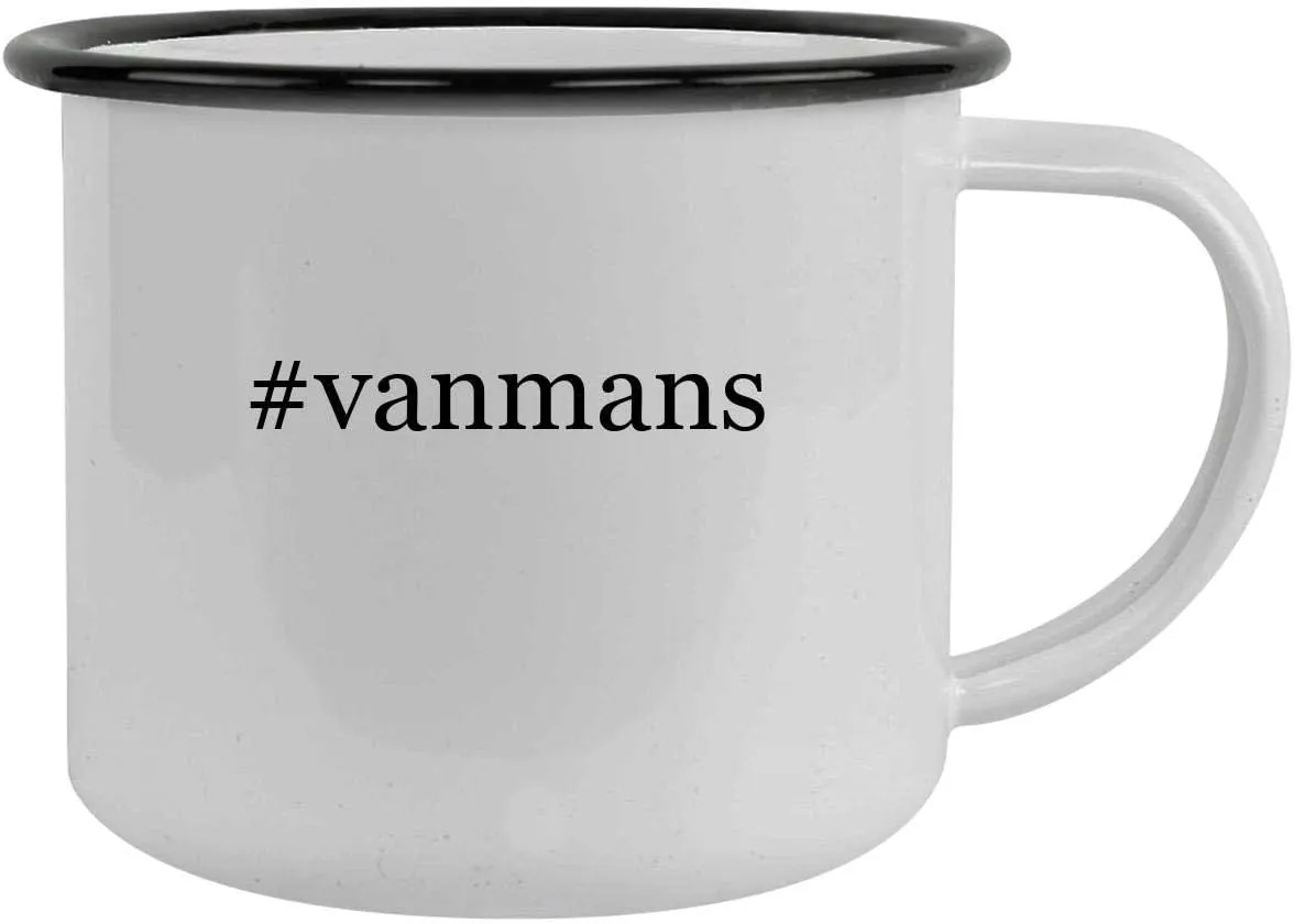 #vanmans - 12oz Hashtag Camping Mug Stainless Steel, Black