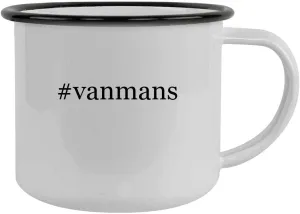 #vanmans - 12oz Hashtag Camping Mug Stainless Steel, Black