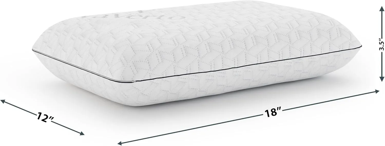 Vaverto Green Travel and Camping Pillow - Compressible Medium Firm Memory Foam, Viscose Made from Bamboo Cover, Machine Washable, Ideal for Backpacking, Airplane, Car Travel