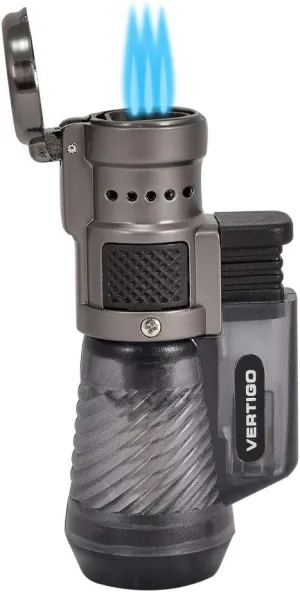 Vertigo by Lotus Cyclone Triple Torch Cigar Lighter Charcoal 2 Pack