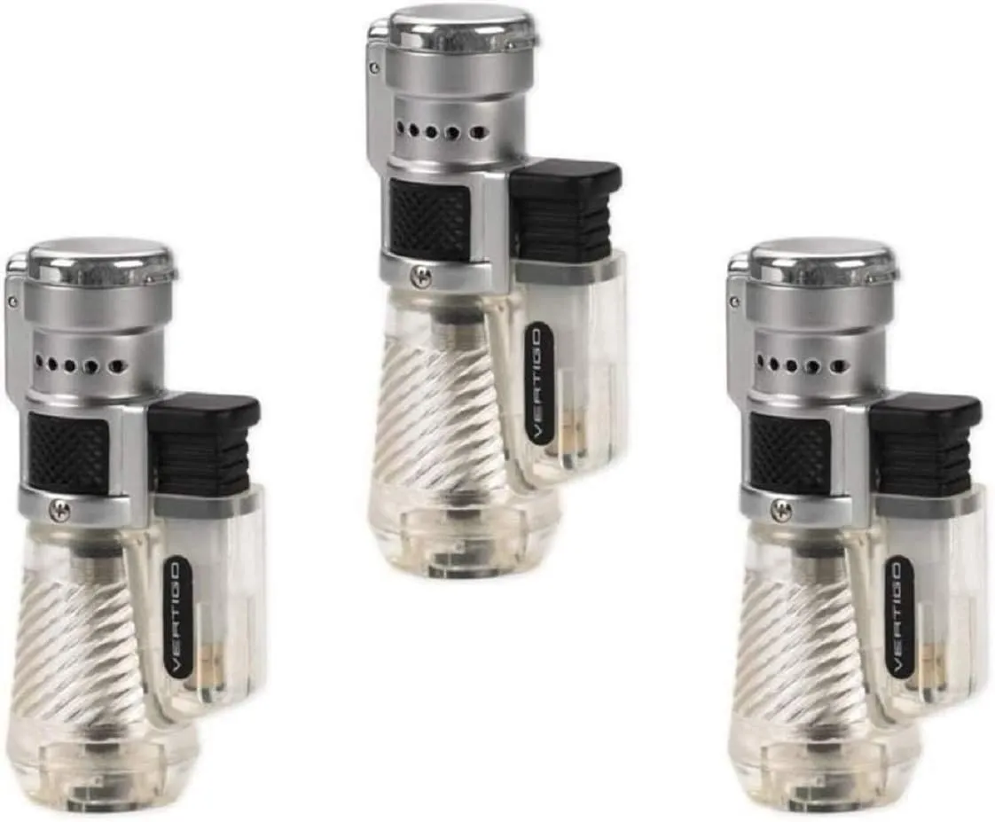 Vertigo by Lotus Cyclone Triple Torch Cigar Lighter Clear Three Pack …