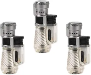 Vertigo by Lotus Cyclone Triple Torch Cigar Lighter Clear Three Pack …