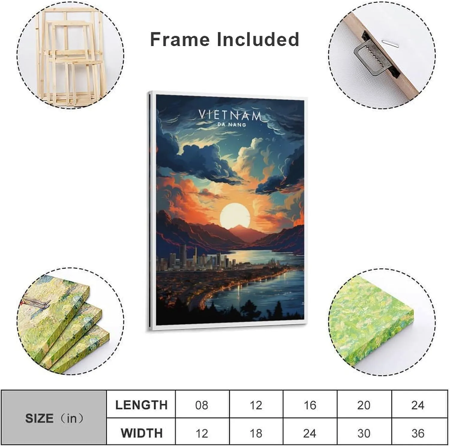 Vietnam Da Nang Travel Print Poster Canvas Wall Art Framed And Unframed Picture For Home Room Decor Poster 20x30inch(50x75cm)