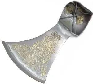 Viking Axe Blade Forged Camping Axe, High Carbon Steel EN 45 Sharp Blade Viking Bearded Nordic, Handmade Camping Axe Hatchet-Norse Axe, Tomahawk Vikings Bearded A16 Axe AZHAN STEEL CRAFT