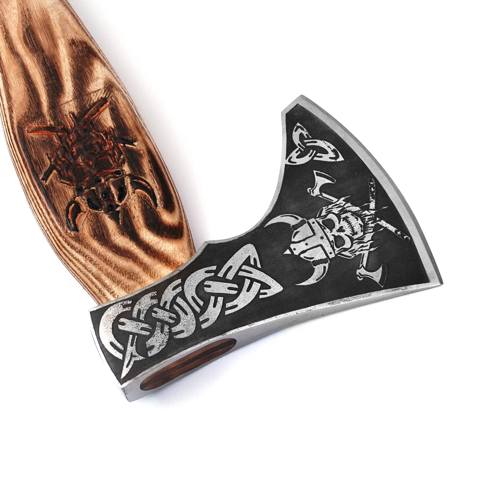 Viking Axe, Camping Axe, Hunting Axe, Carving Axe, Bearded, One-of-a-Kind, Engraved Blade, Etched Wood ARSAXE01