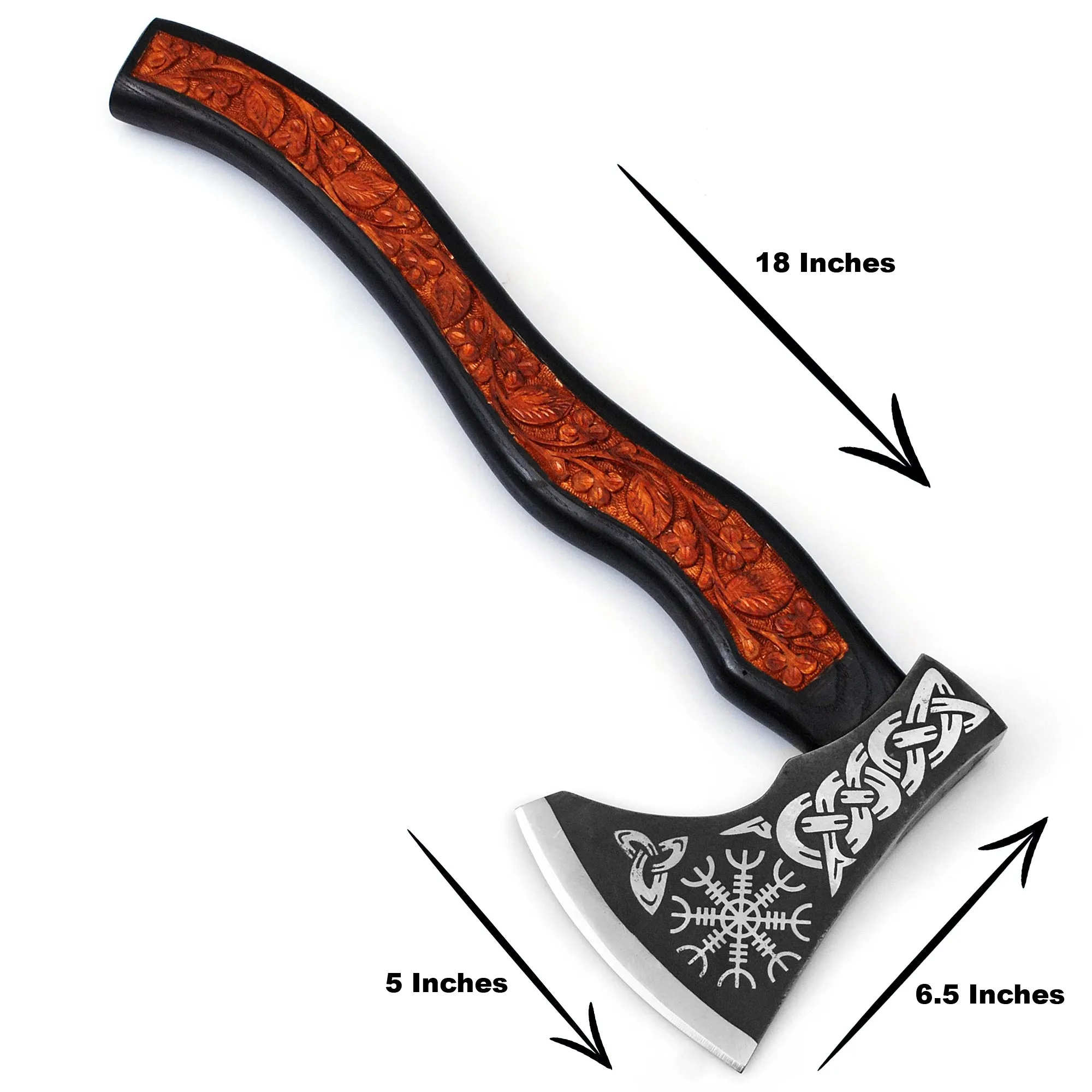 Viking Axe, Camping Axe, Hunting Axe, Carving Axe, Bearded, One-of-a-Kind, Engraved Blade, Etched Wood ARSAXE02