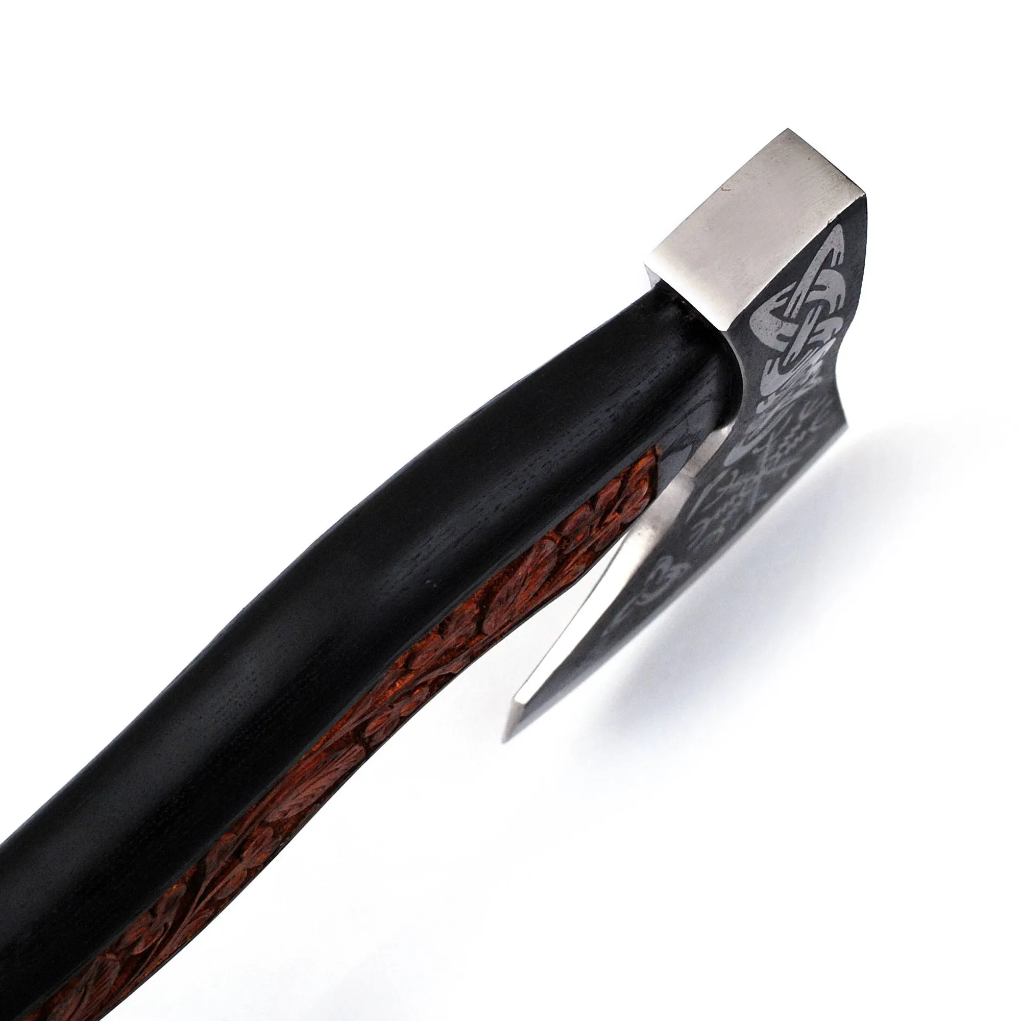 Viking Axe, Camping Axe, Hunting Axe, Carving Axe, Bearded, One-of-a-Kind, Engraved Blade, Etched Wood ARSAXE02