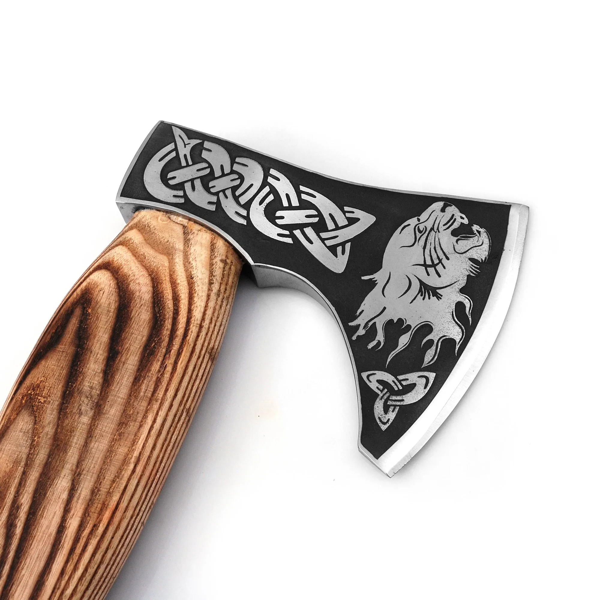 Viking Axe, Camping Axe, Hunting Axe, Carving Axe, Bearded, One-of-a-Kind, Engraved Blade, Etched Wood ARSAXE03