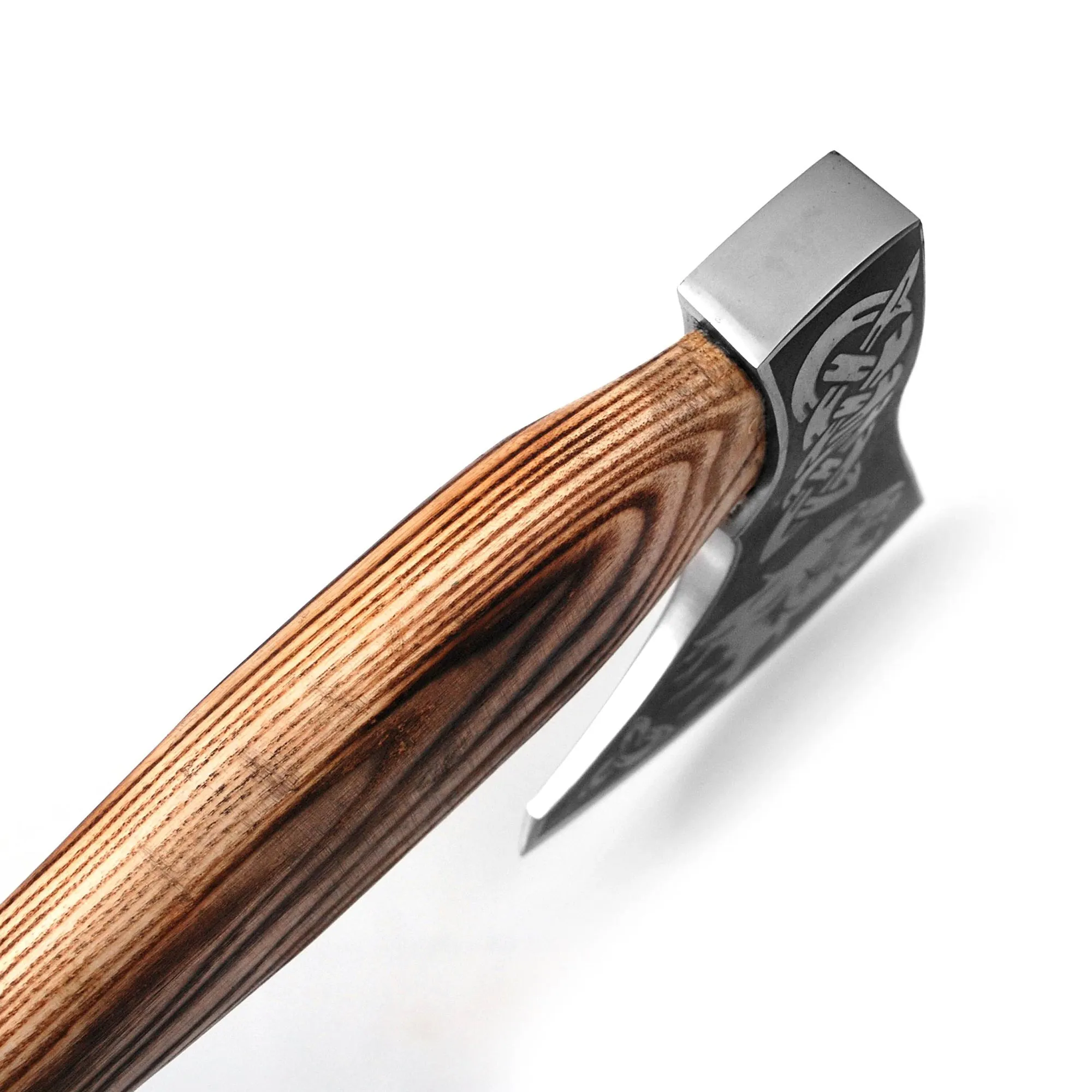 Viking Axe, Camping Axe, Hunting Axe, Carving Axe, Bearded, One-of-a-Kind, Engraved Blade, Etched Wood ARSAXE03