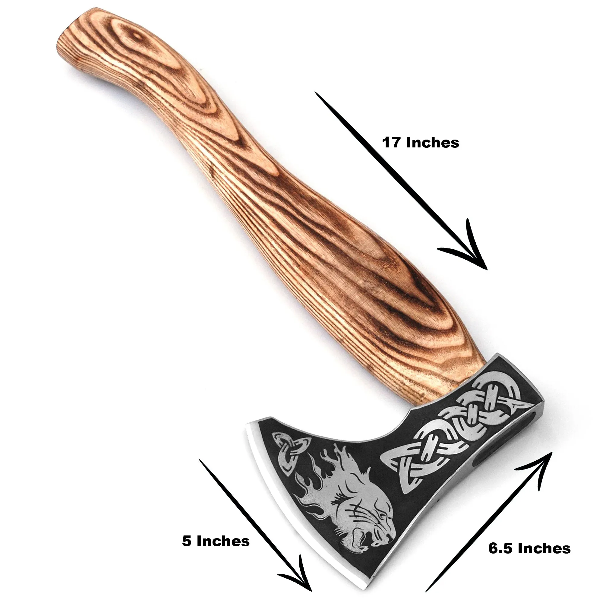 Viking Axe, Camping Axe, Hunting Axe, Carving Axe, Bearded, One-of-a-Kind, Engraved Blade, Etched Wood ARSAXE03