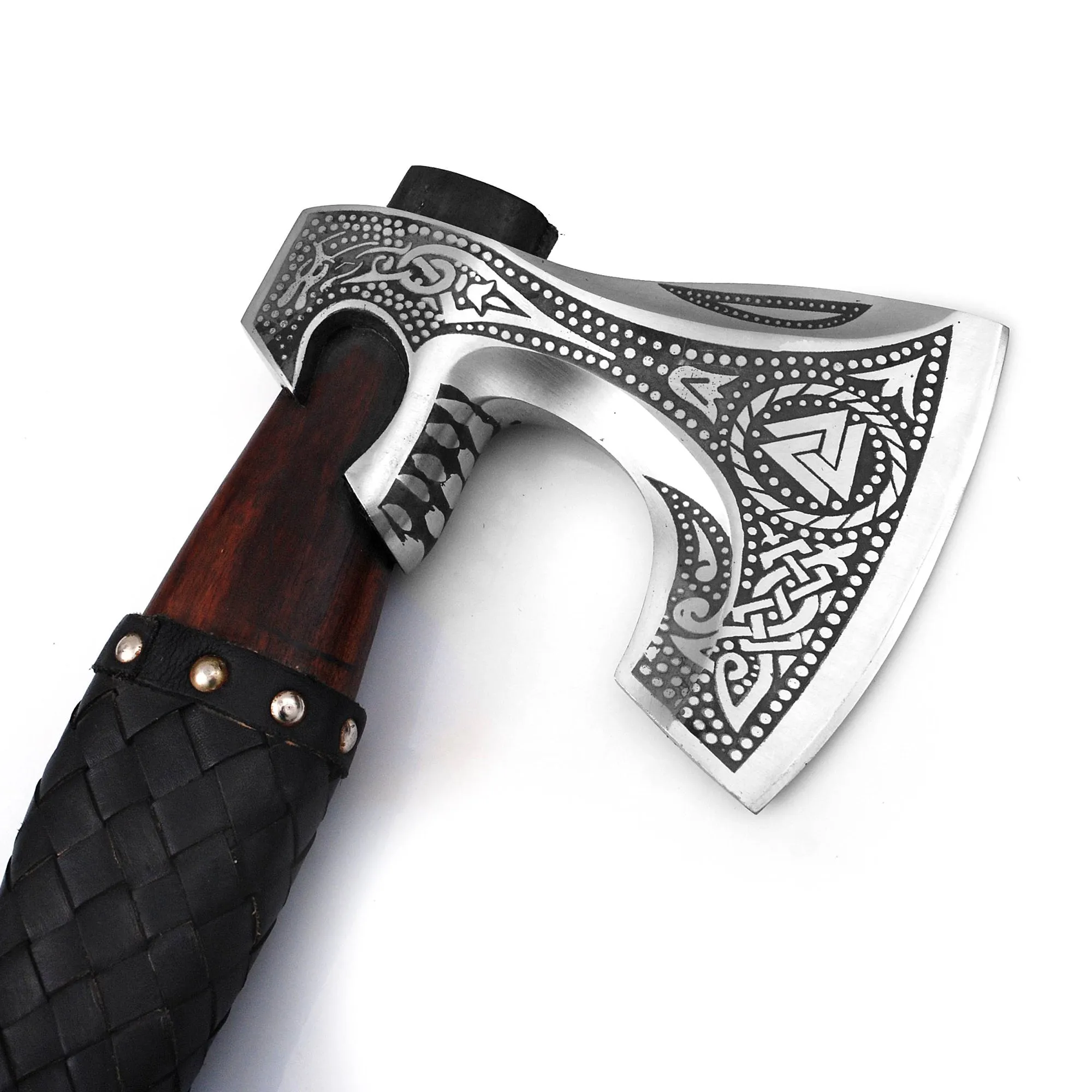 Viking Axe, Camping Axe, Hunting Axe, Carving Axe, Bearded, One-of-a-Kind, Engraved Blade, Rose Wood, ARSAXE09