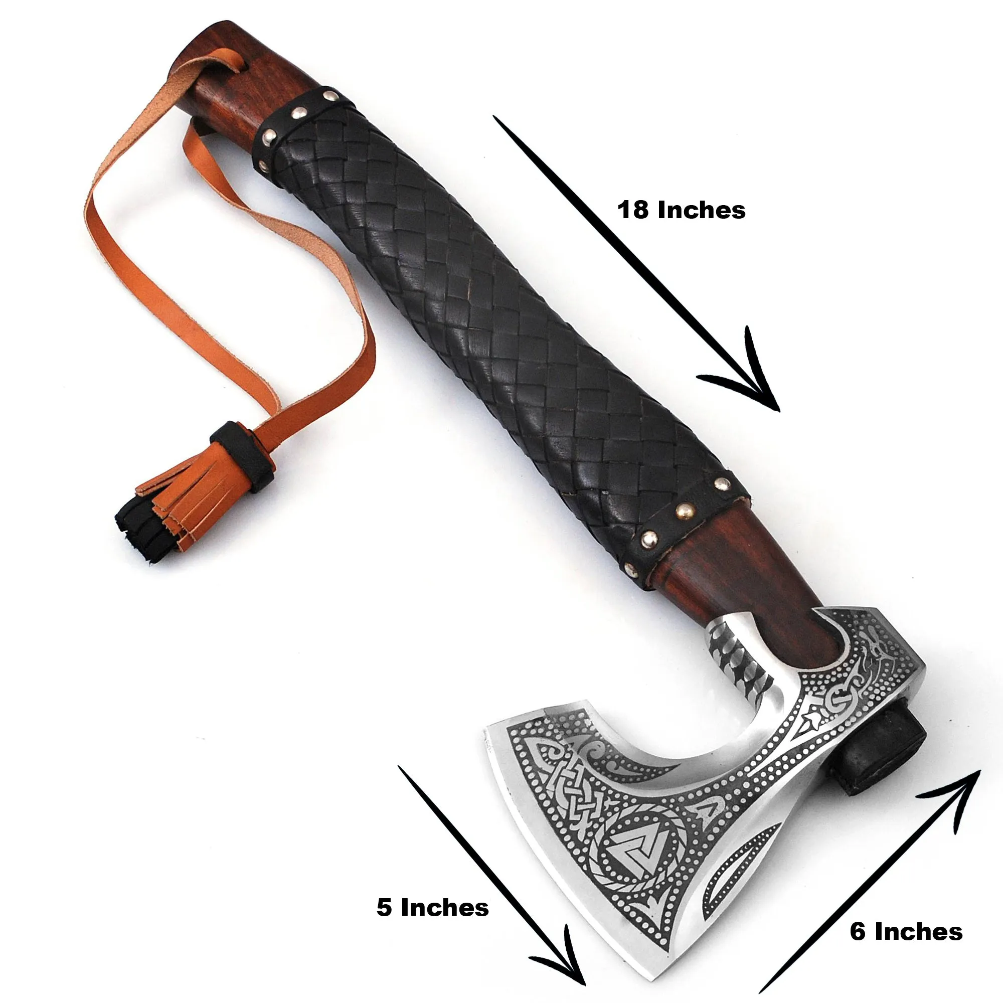 Viking Axe, Camping Axe, Hunting Axe, Carving Axe, Bearded, One-of-a-Kind, Engraved Blade, Rose Wood, ARSAXE09