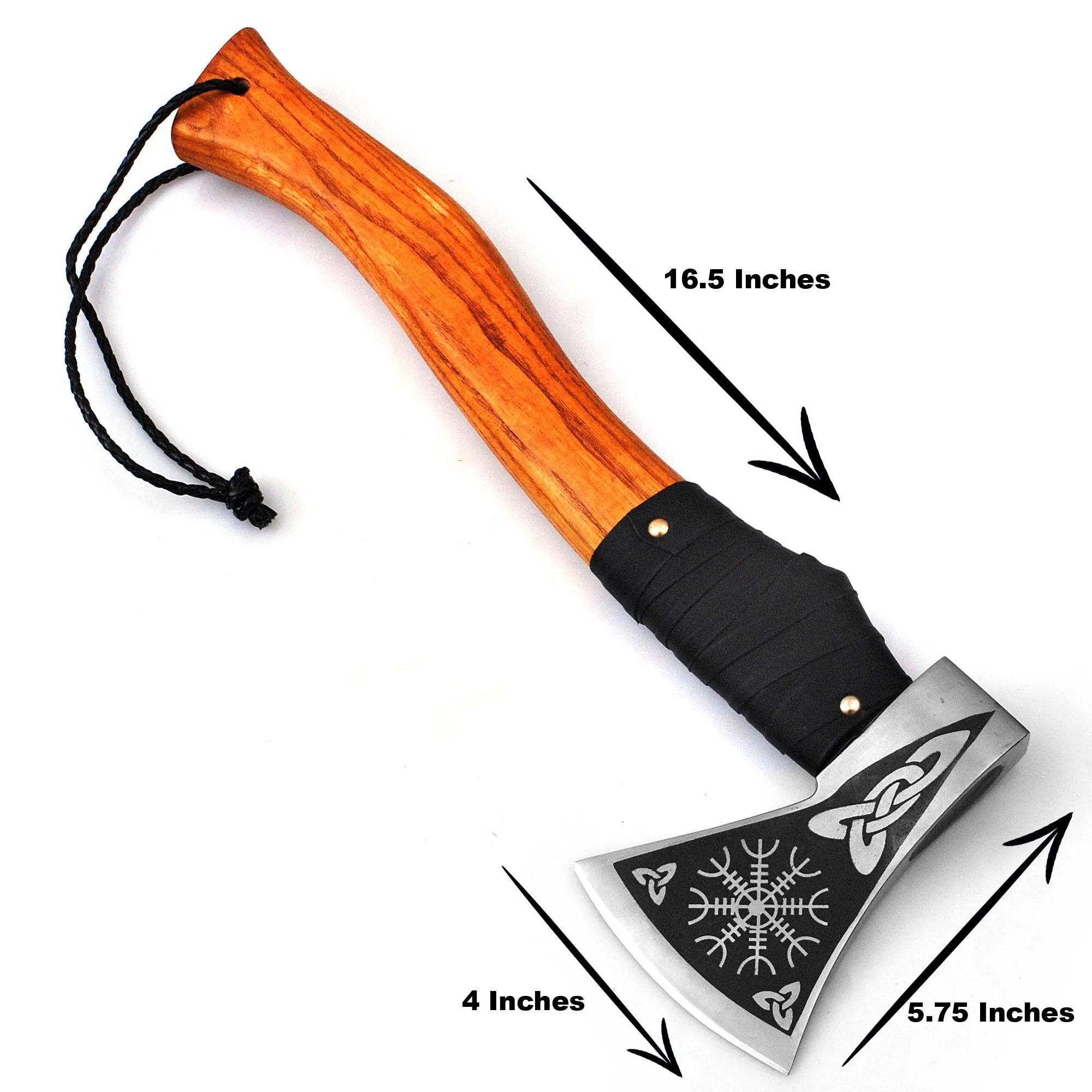 Viking Axe, Camping Axe, Hunting Axe, Carving Axe, Bearded, One-of-a-Kind, Engraved Blade, Solid Wood, ARSAXE11