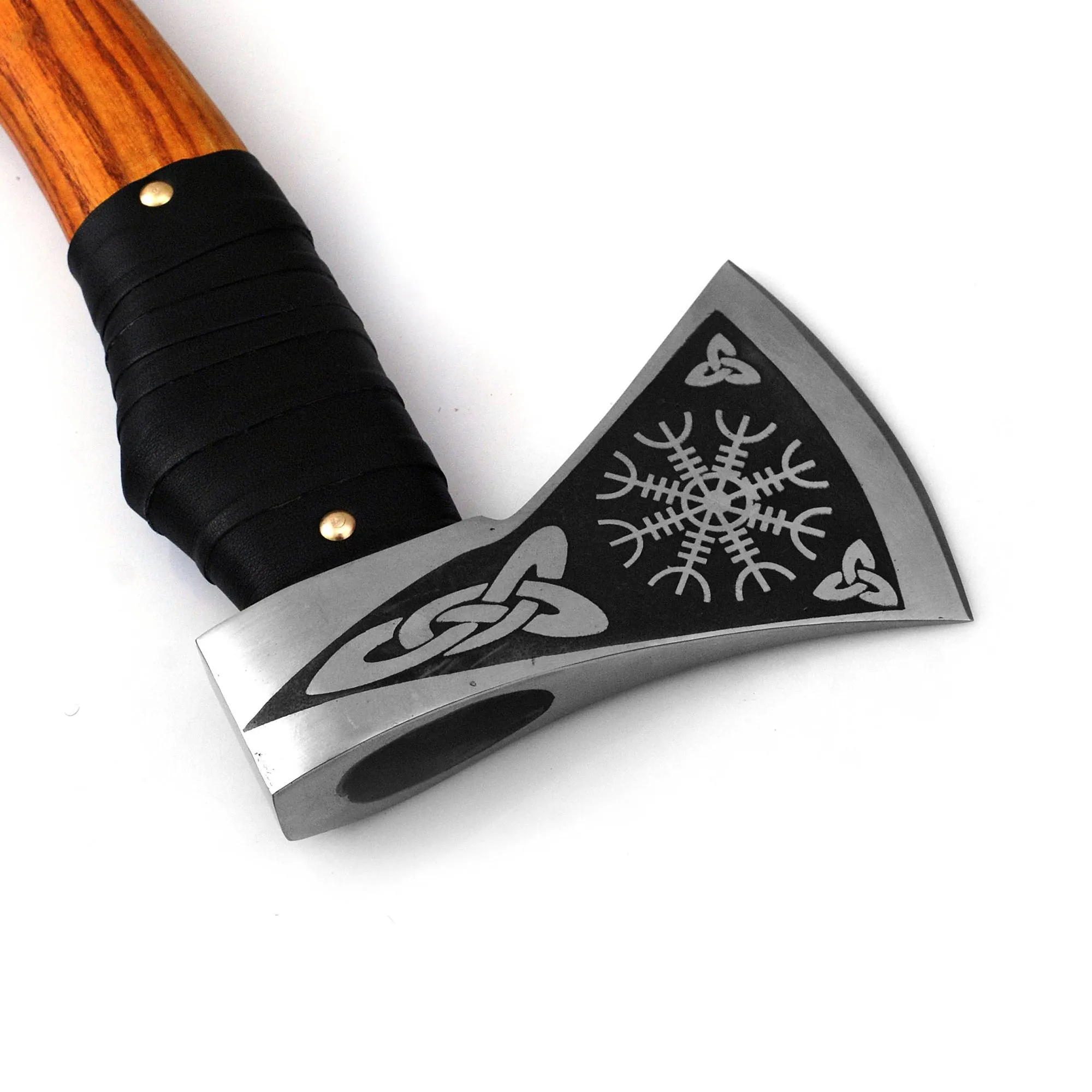Viking Axe, Camping Axe, Hunting Axe, Carving Axe, Bearded, One-of-a-Kind, Engraved Blade, Solid Wood, ARSAXE11