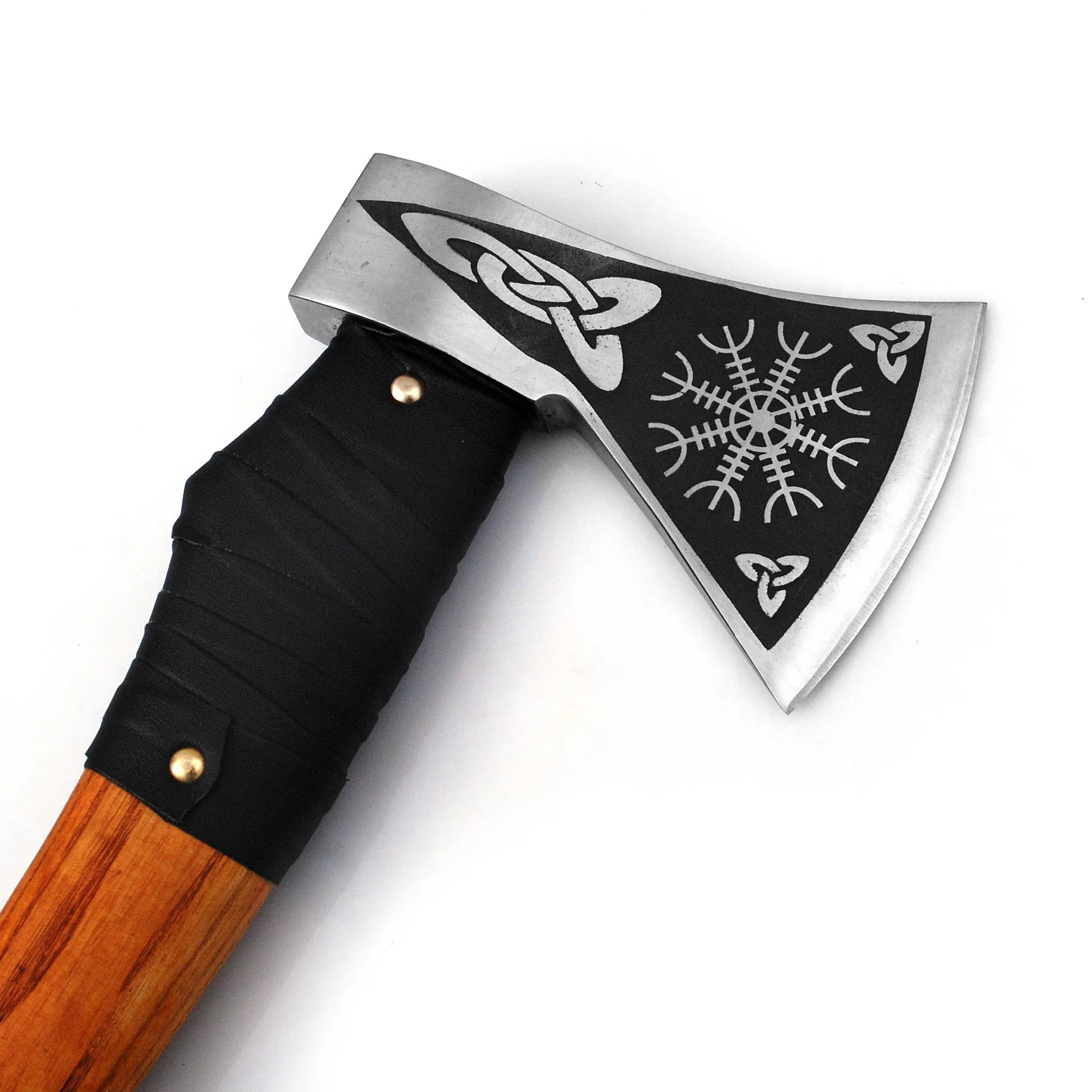 Viking Axe, Camping Axe, Hunting Axe, Carving Axe, Bearded, One-of-a-Kind, Engraved Blade, Solid Wood, ARSAXE11