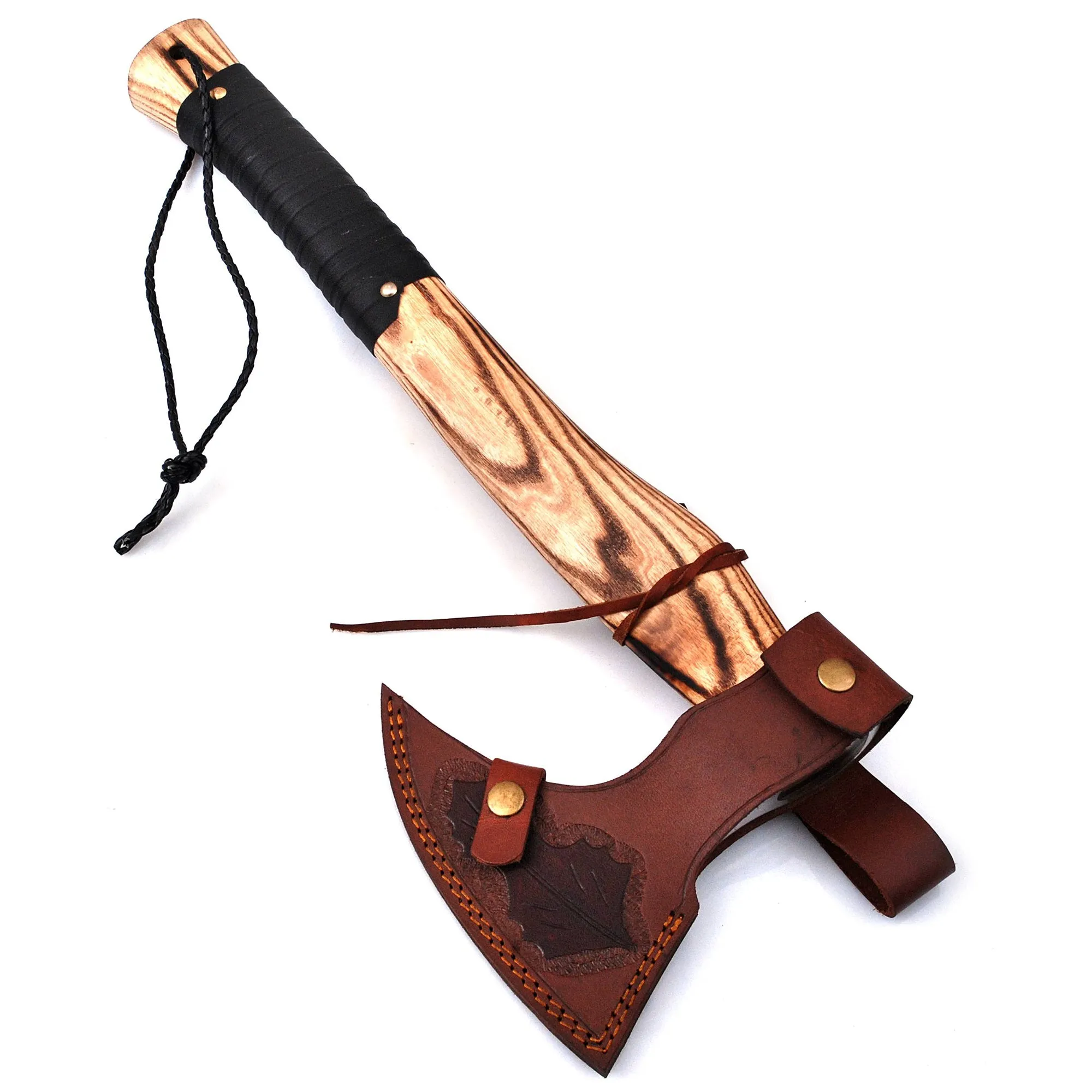 Viking Axe, Camping Axe, Hunting Axe, Carving Axe, Bearded, One-of-a-Kind, Sharp Blade, Solid Wood, ARSAXE08