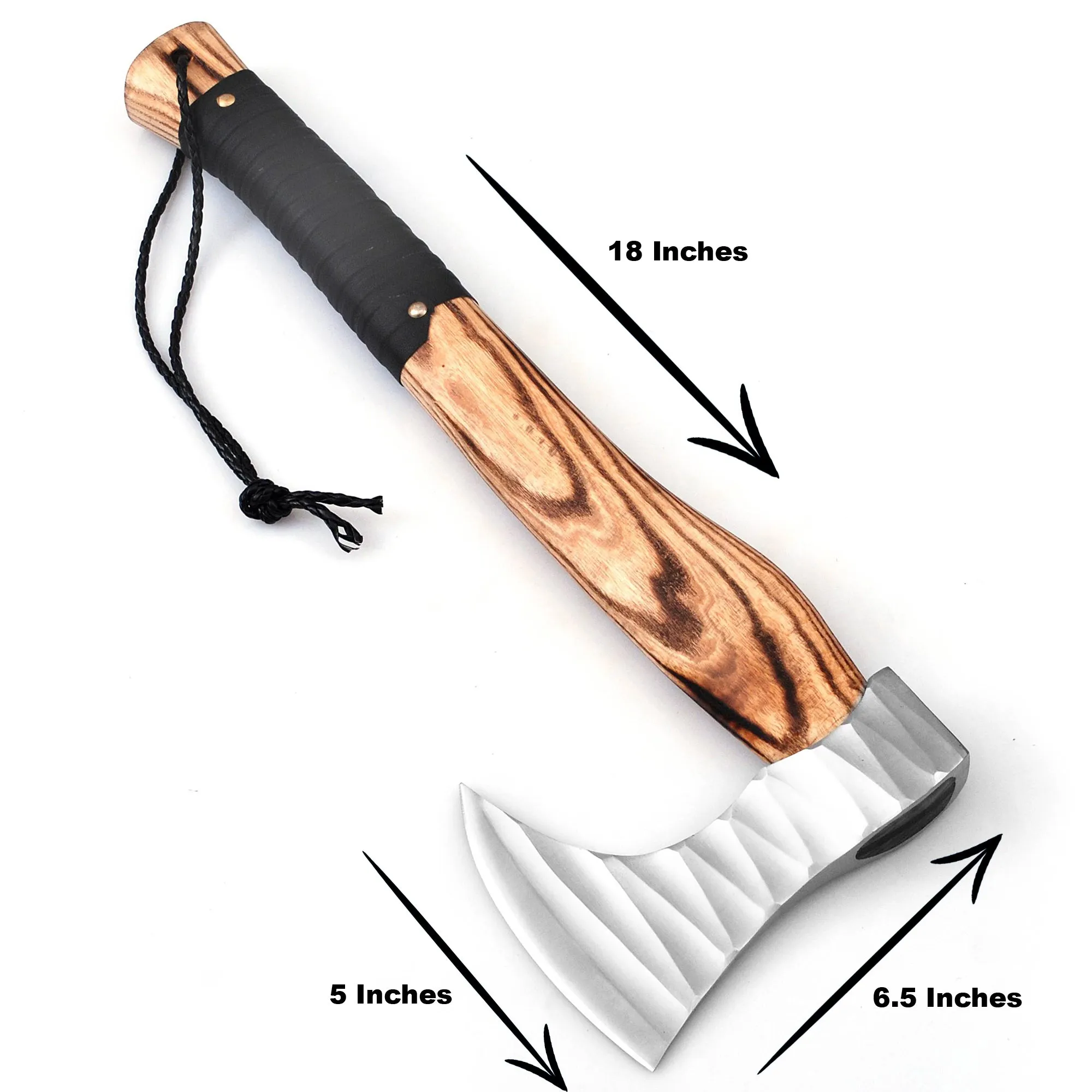 Viking Axe, Camping Axe, Hunting Axe, Carving Axe, Bearded, One-of-a-Kind, Sharp Blade, Solid Wood, ARSAXE08